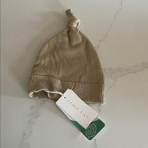 Jamie Kay Taupe Knotted Baby Hat